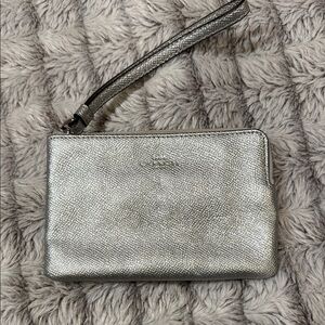 Coach Silver Wristlet Bag